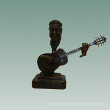 Büsten Messing Statue Gitarre Dekoration Bronze Skulptur Tpy-754